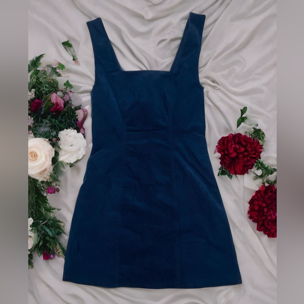 Urban Outfitters Dark Blue Corduroy Mini Dress